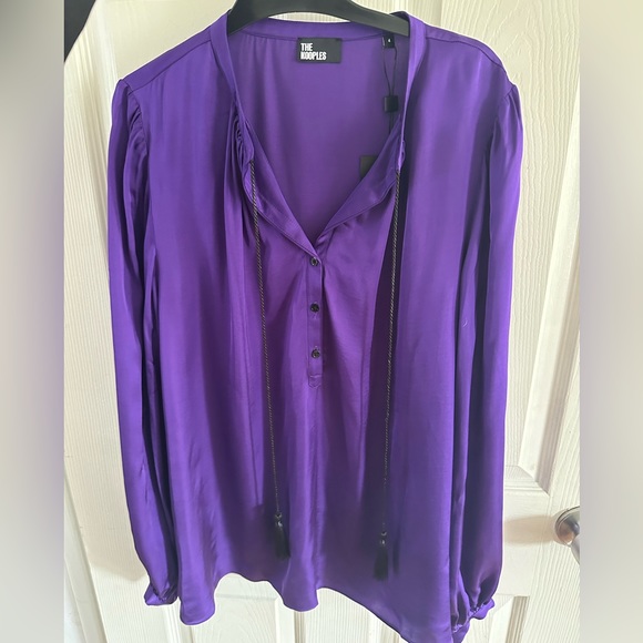 KOOPLES PURPLE SHIRT WITH PUFFED SLEEVES - Picture 2 of 7